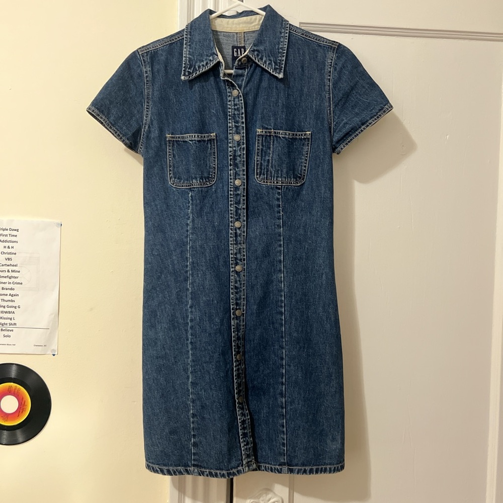 denim button up dress
